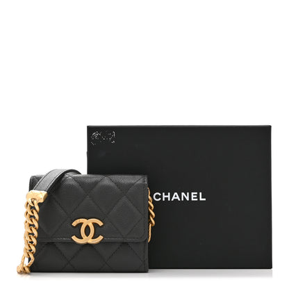Chanel Caviar Quilted Bracelet On Chain Clutch Grey 10 of 10
