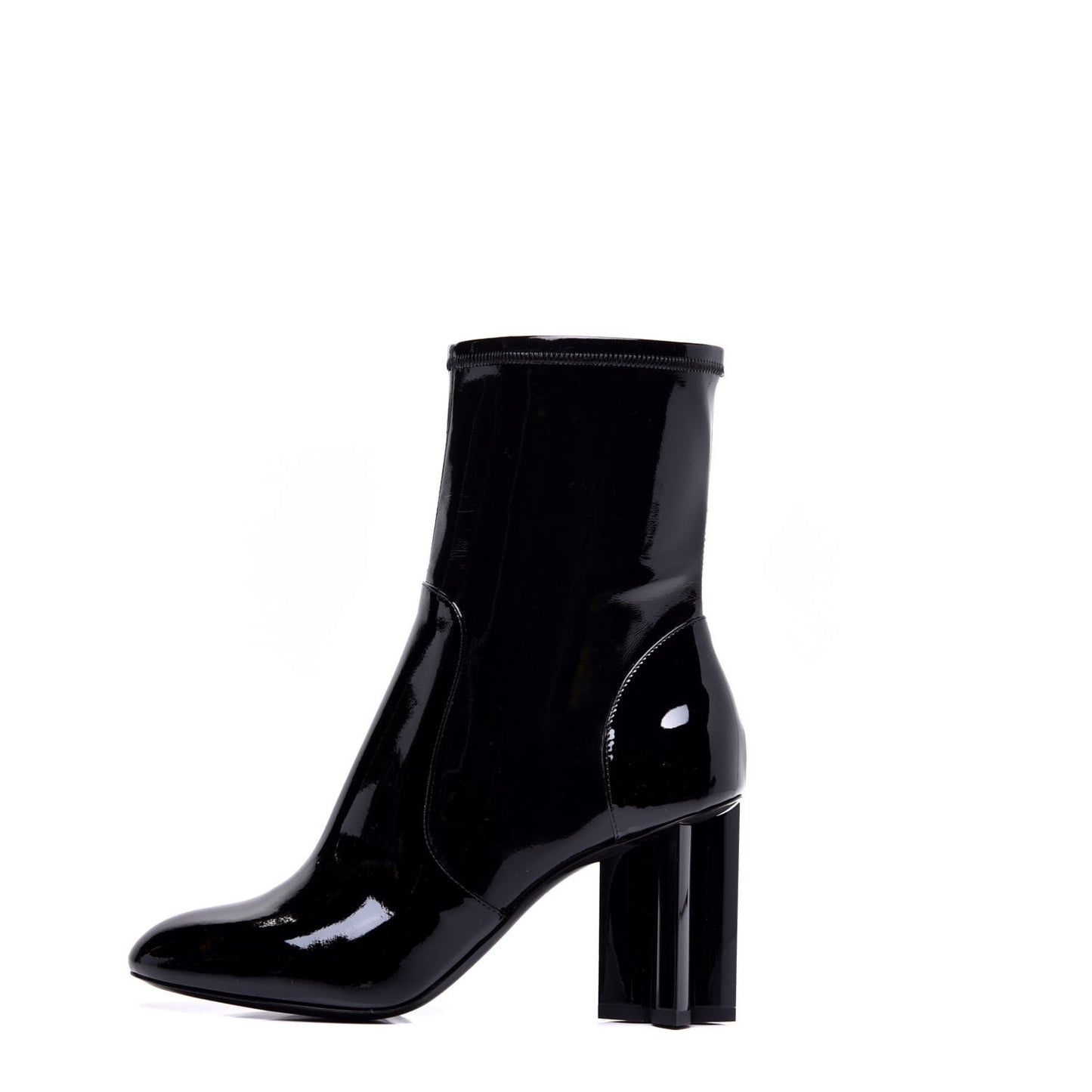 Patent Silhouette Ankle Boots 37 Black