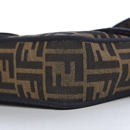 Fendi Fabric Jacquard FF 1974 Medium Baguette Tobacco Moro Black 9 of 10