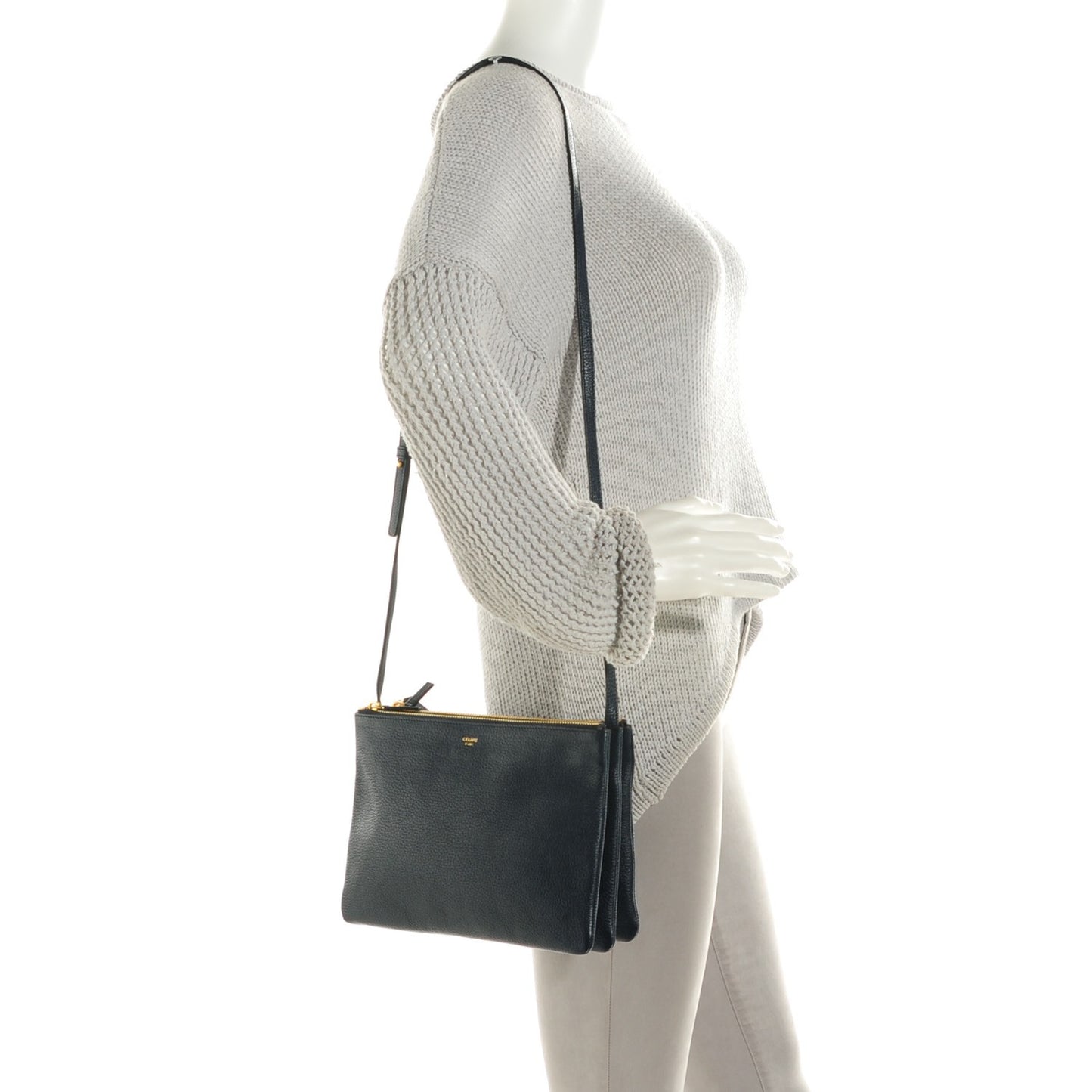 Goatskin Large Trio Crossbody Dark Blue