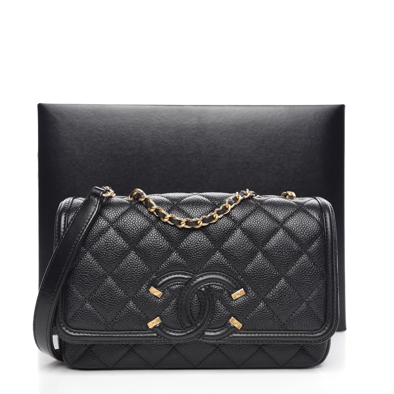 Chanel Caviar Quilted Small CC Filigree Flap Black 8 of 8