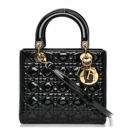 Christian Dior Patent Cannage Medium Lady Dior Black 1 of 6