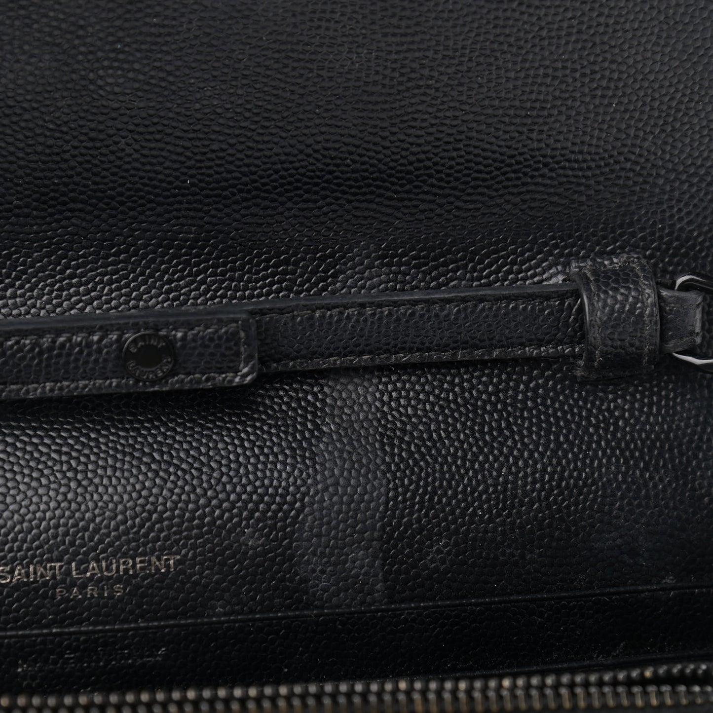 Grain De Poudre Matelasse Chevron Monogram Chain Wallet Black