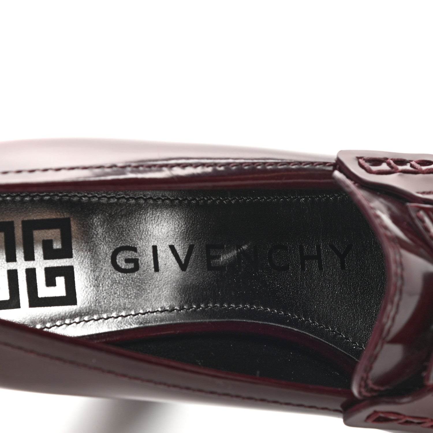 Givenchy Patent Calfskin Show Platform Loafer 37 Burgundy 7 of 8
