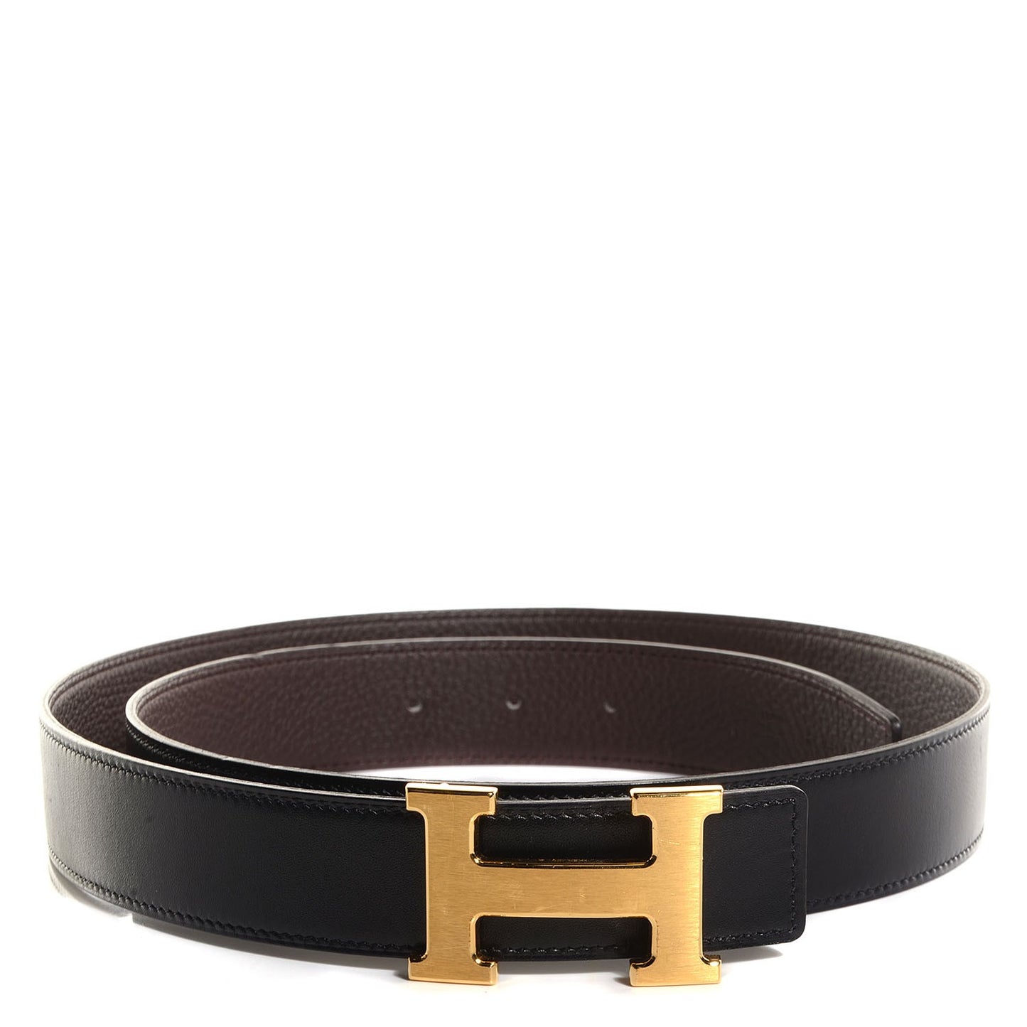 Box Togo Reversible Brushed Constance 32mm H Belt 95 Noir Ebene