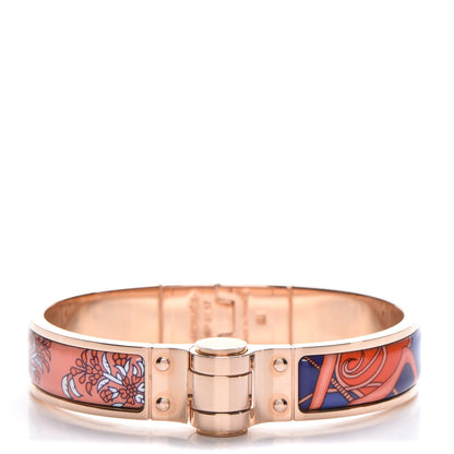 Hermes Enamel Printed Narrow Coup De Fouet Au Bloc Hinged Bracelet S Rayon X 1 of 6