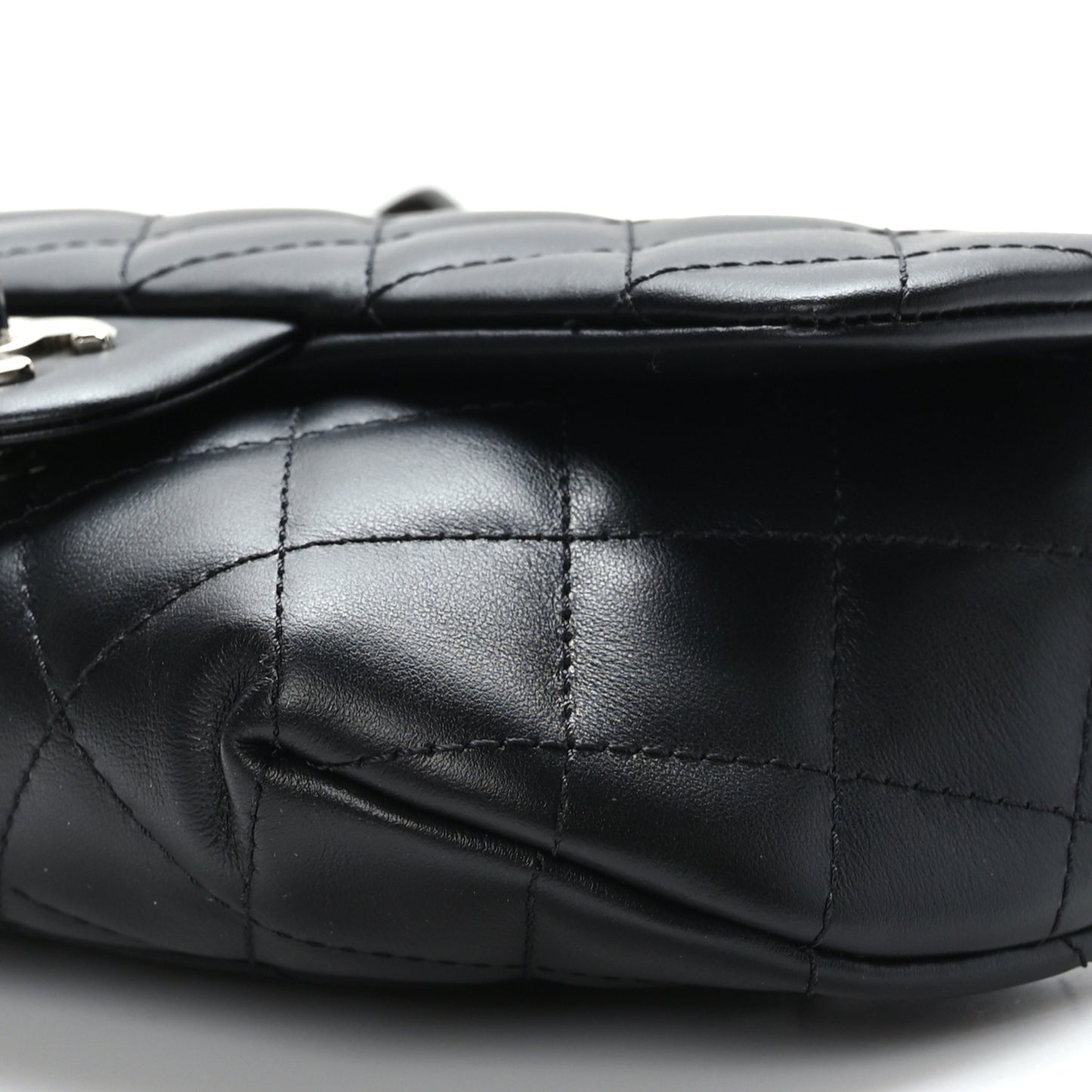 Calfskin Quilted CC Uniform Flap Belt Bag Black