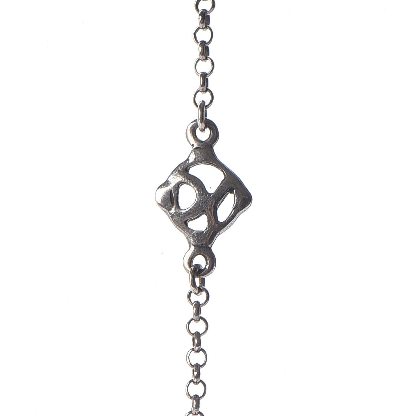 Sterling Silver Smoky Quartz Station Chain Necklace