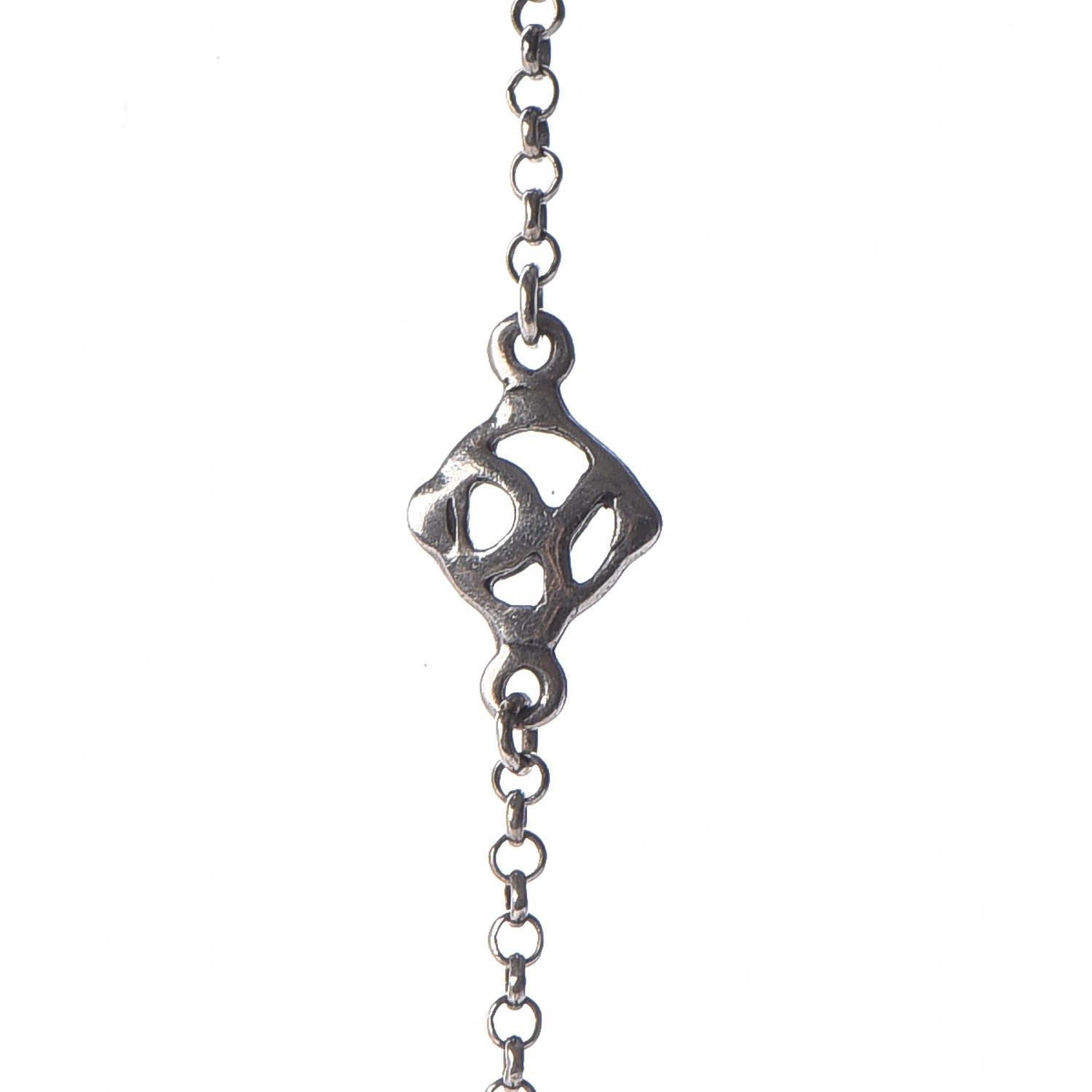 David Yurman Sterling Silver Smoky Quartz Station Chain Necklace 8 of 9