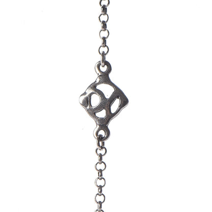 David Yurman Sterling Silver Smoky Quartz Station Chain Necklace 8 of 9