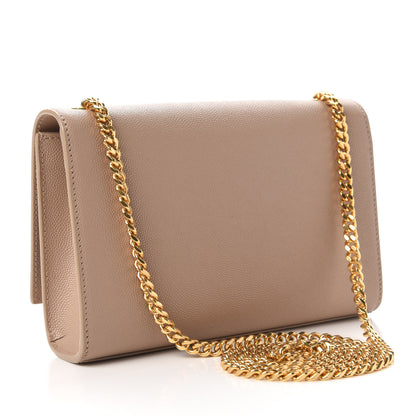Saint Laurent Grain De Poudre Small Monogram Kate Satchel Dark Beige 3 of 9