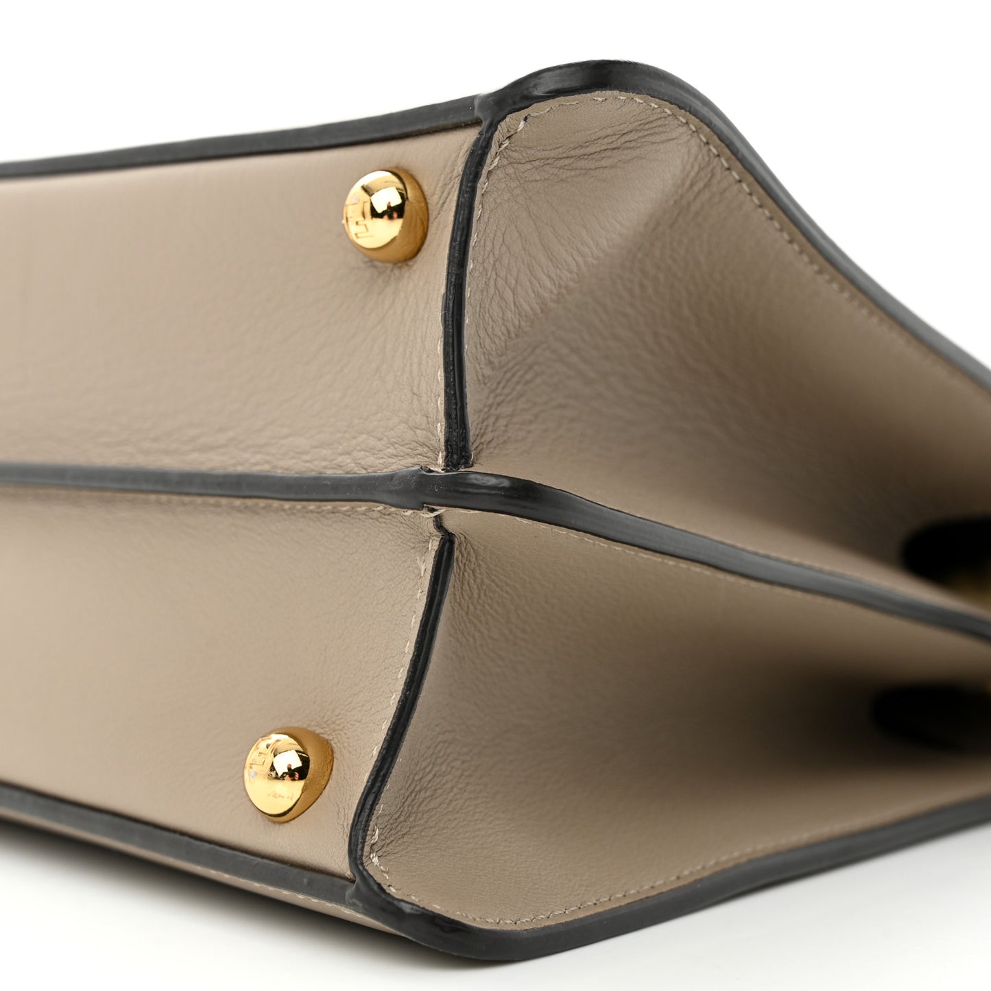 Vitello Seta Shiny Nappa Plexiglass Bi-Color Small Peekaboo I SEE U Satchel Tartaruga Black