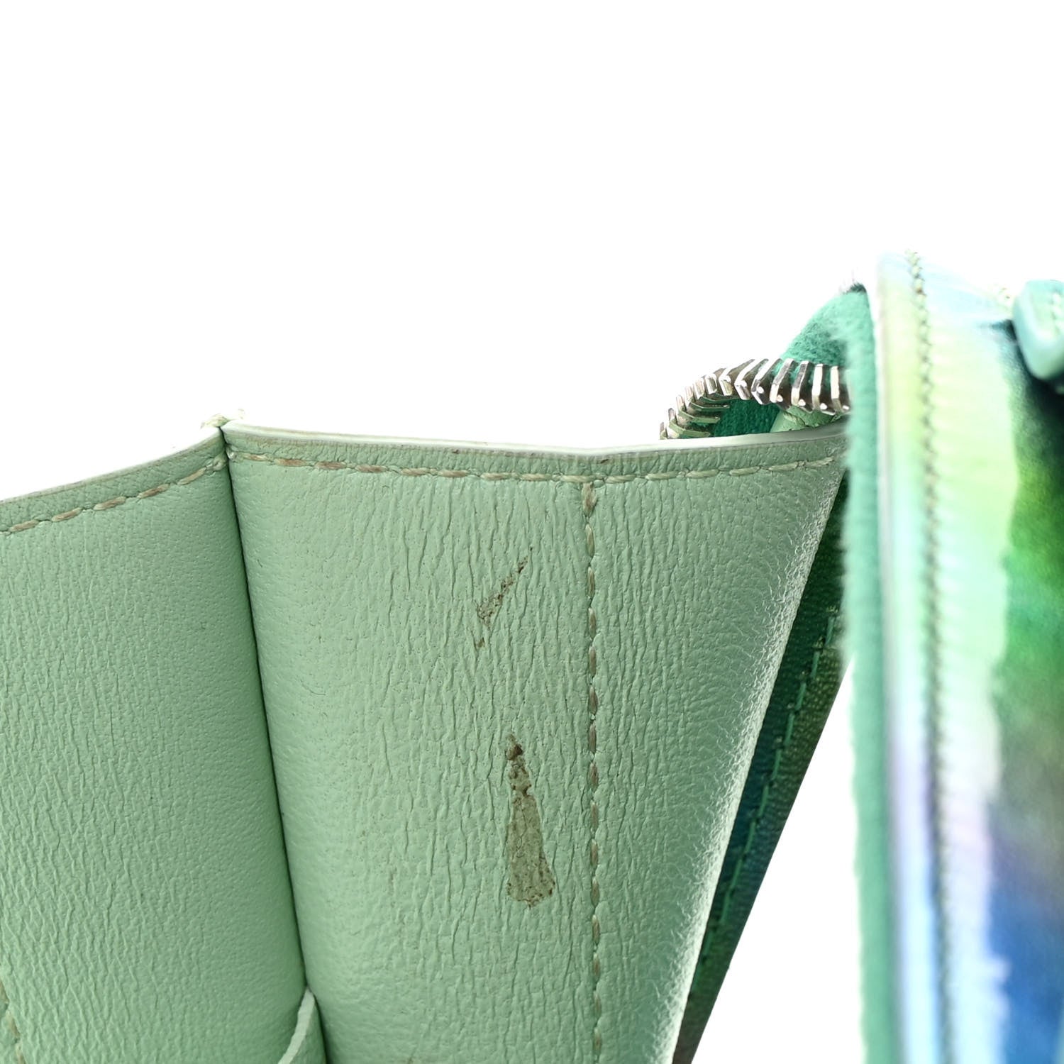 Chanel PVC Patent Calfskin Patent Lambskin Small CC Vanity Case Green 11 of 13