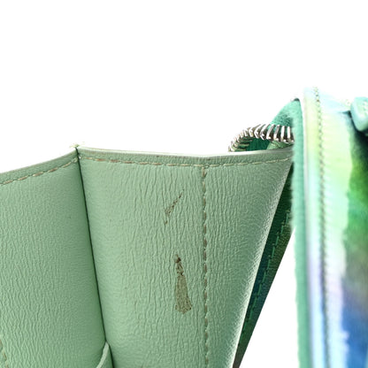Chanel PVC Patent Calfskin Patent Lambskin Small CC Vanity Case Green 11 of 13