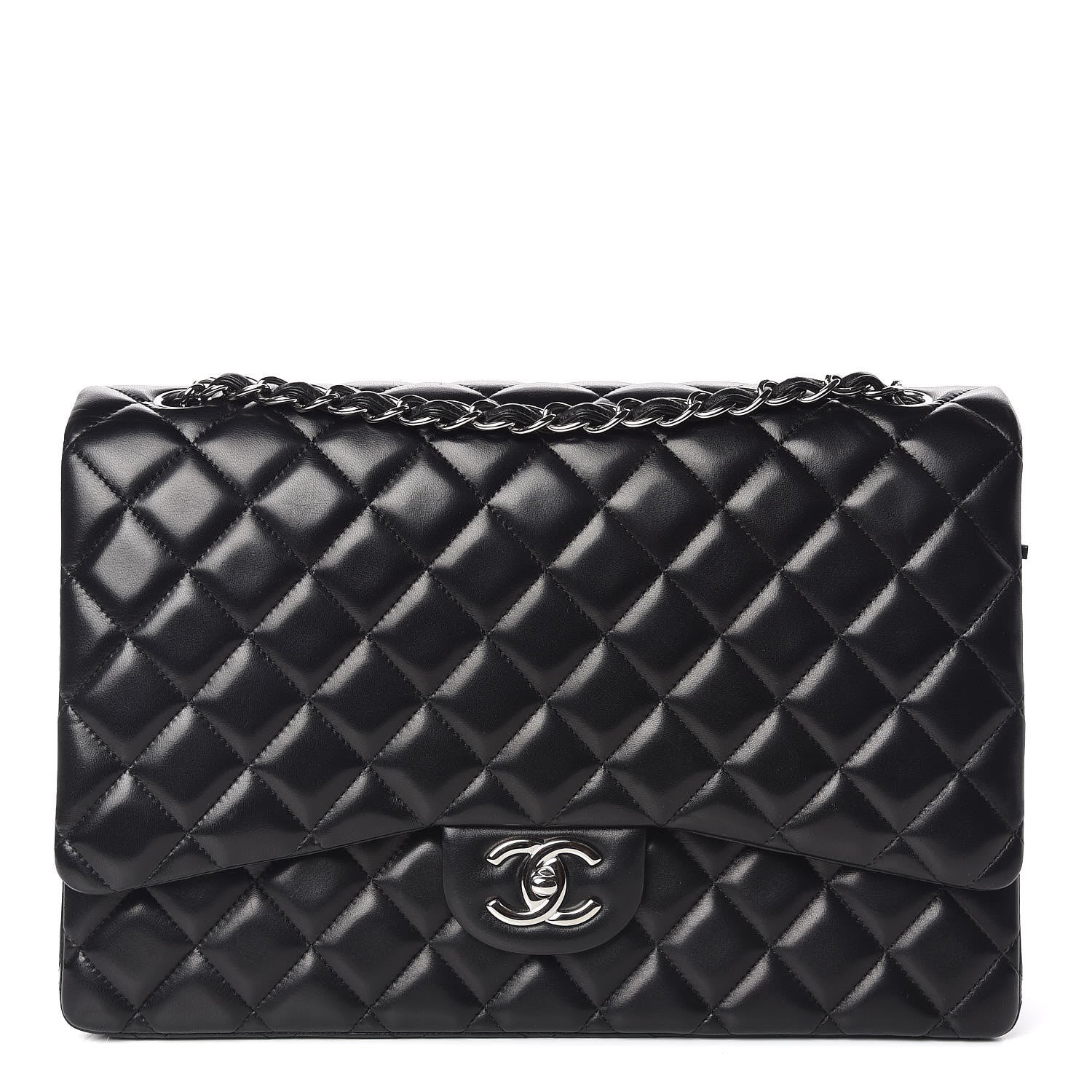 Chanel Lambskin Quilted Maxi Double Flap Black 1 of 12