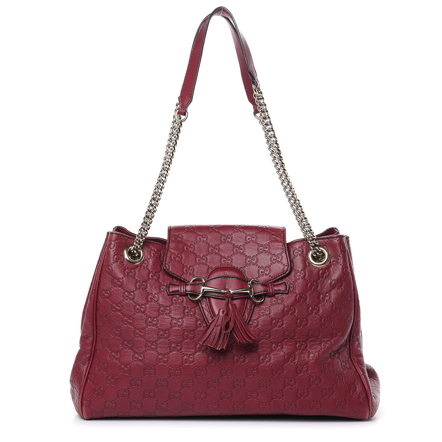 Gucci Soft Guccissima Medium Emily Shoulder Bag Classic Ruby 1 of 19