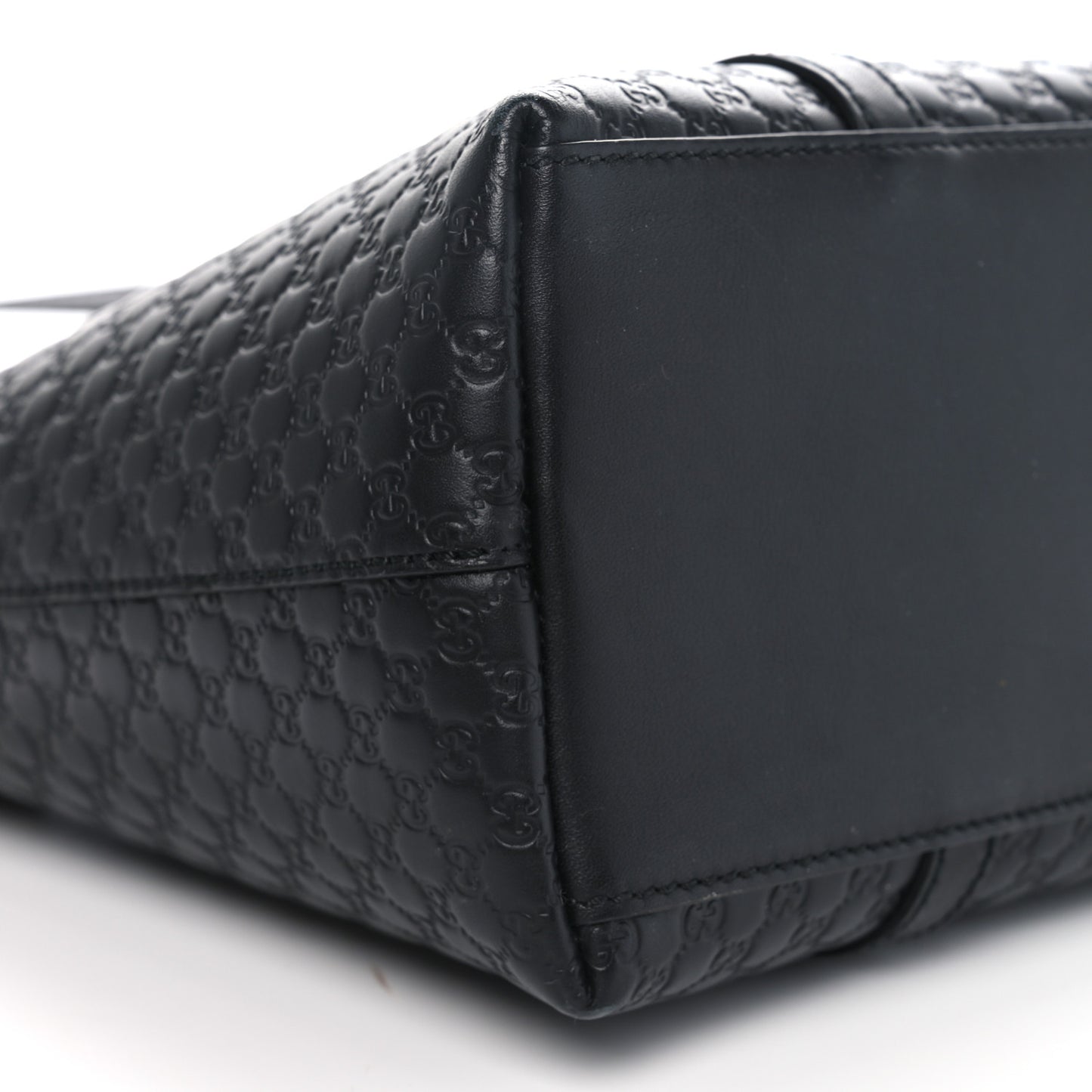 Soft Microguccissima Small Zippered Satchel Black