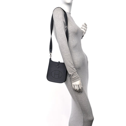 Hermes Taurillon Clemence Amazone Sangle Cavale Evelyne TPM Gris Misty 2 of 11