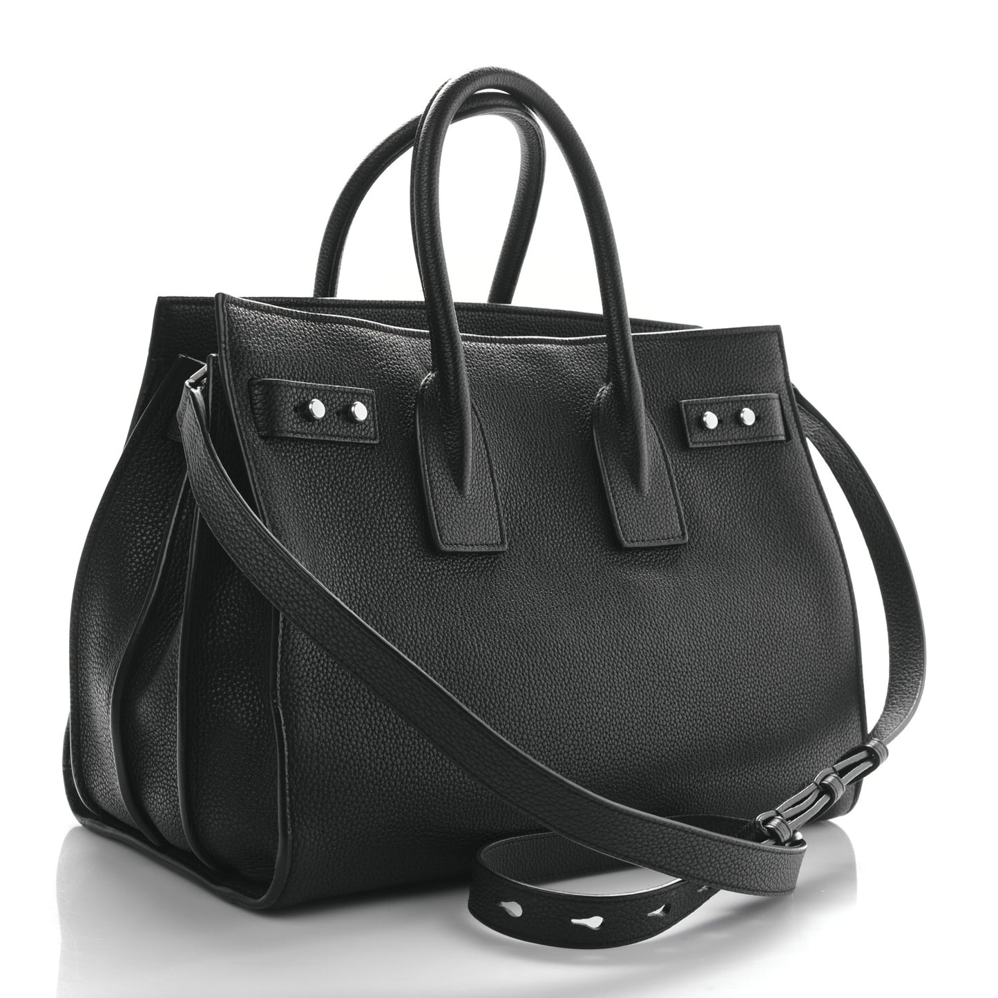 Grained Calfskin Small Supple Sac De Jour Black