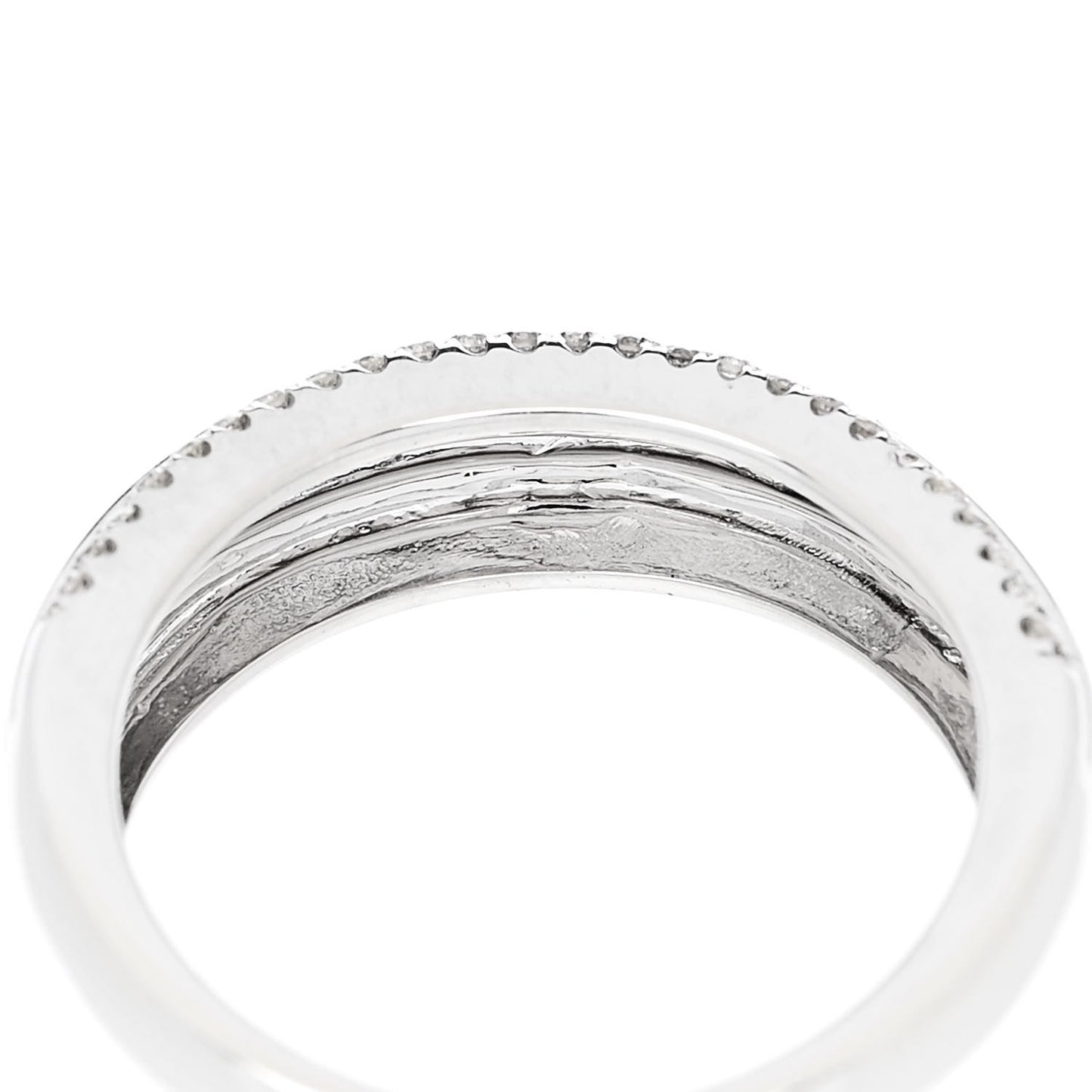 18K White Gold Diamond .24ctw 3 Row Pave Band Ring 53 6.25