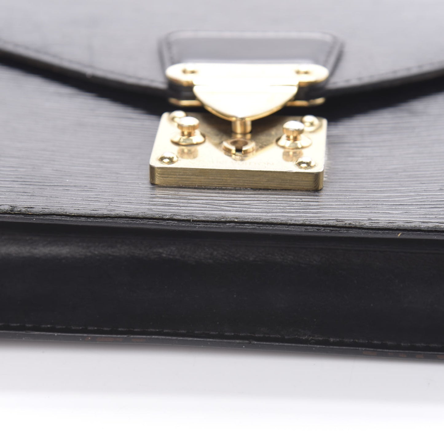Epi Pochette Sellier Dragonne Clutch Black