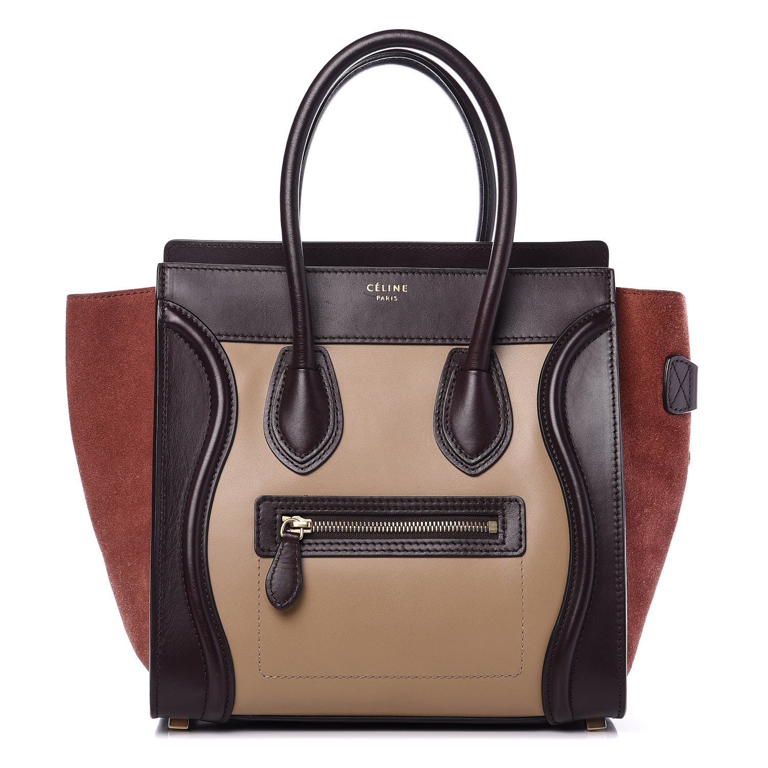 Celine Smooth Calfskin Suede Micro Tri-Color Luggage Beige 1 of 10