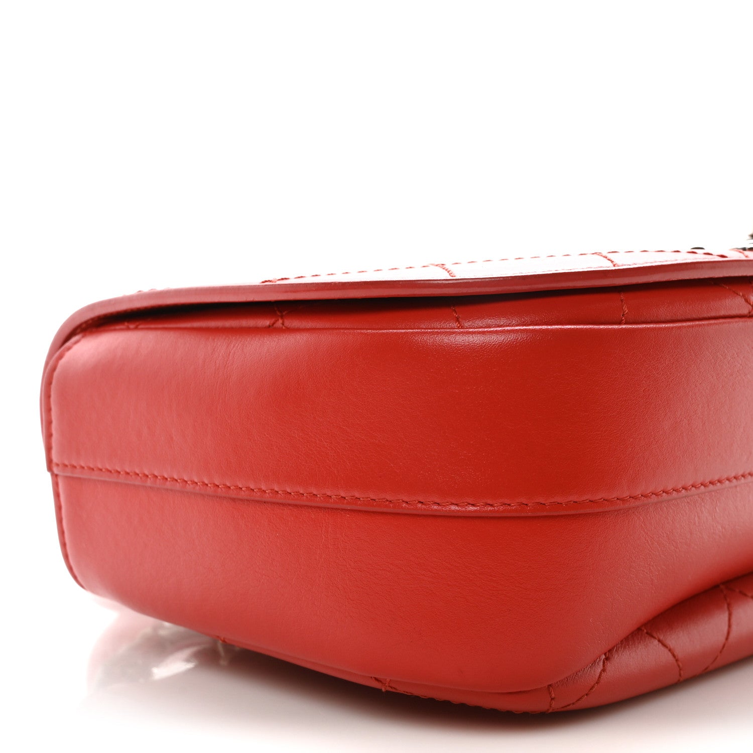 Chanel Calfskin Stitched Small Ring My Bag Flap Crossbody Red 9 of 10