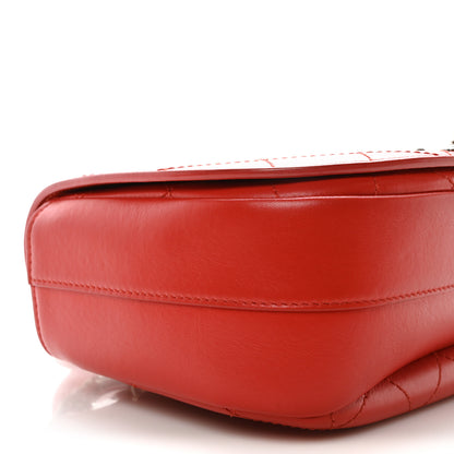 Chanel Calfskin Stitched Small Ring My Bag Flap Crossbody Red 9 of 10