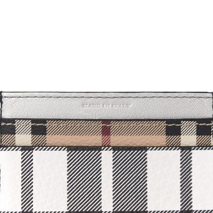 Burberry Calfskin Haymarket Check Cat Applique Card Case Black White 5 of 5