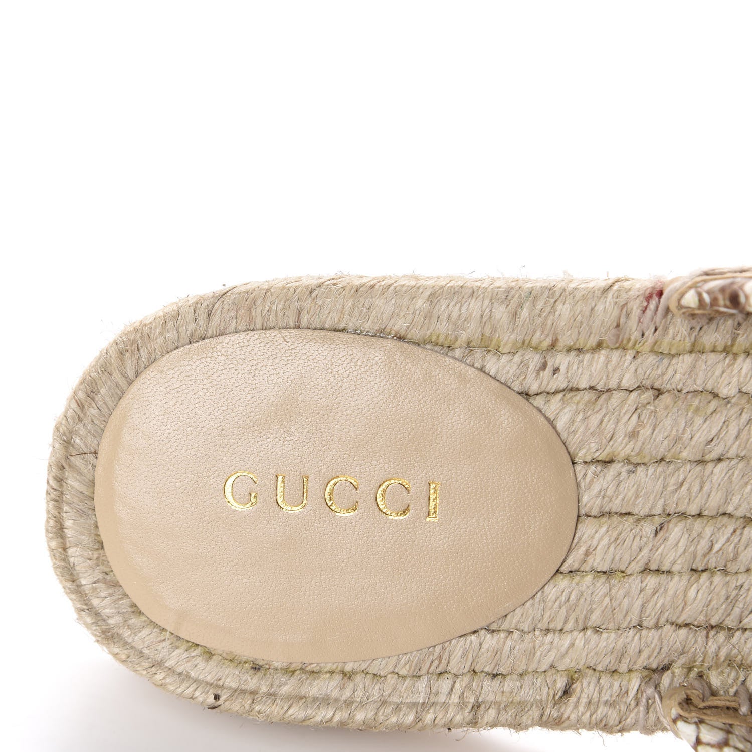 Gucci Straw Elaphe Matelasse GG Marmont Espadrille Slippers 38 Natural Cream Brown 7 of 12