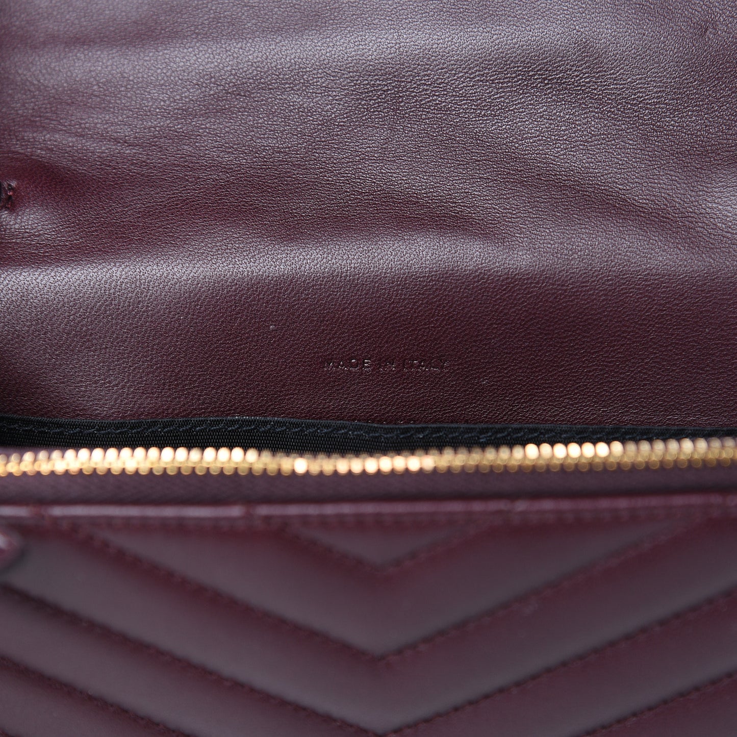 Nappa Matelasse Chevron Monogram Chain Wallet Amaranto