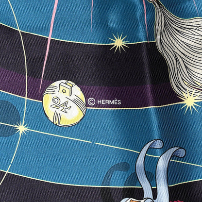 Hermes Silk Chorus Stellarum Scarf 70 Rose Bleu Cobalt 4 of 5