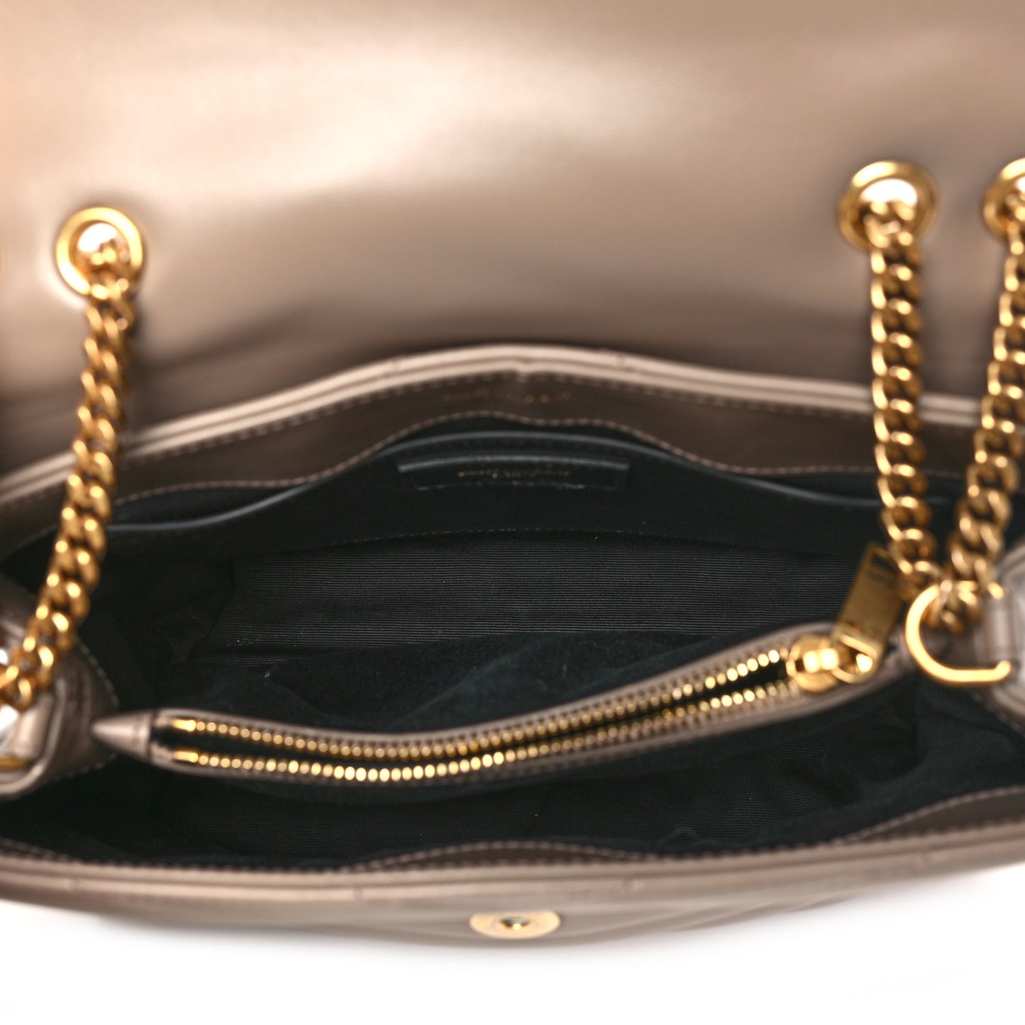 Calfskin Y Quilted Monogram Small Loulou Chain Satchel Taupe