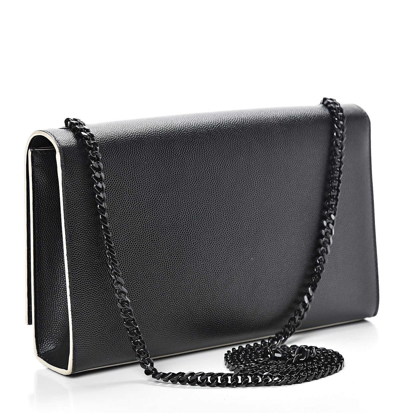 Grain De Poudre Medium Classic Monogram Kate Satchel Black White