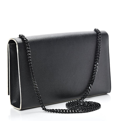 Saint Laurent Grain De Poudre Medium Classic Monogram Kate Satchel Black White 2 of 13