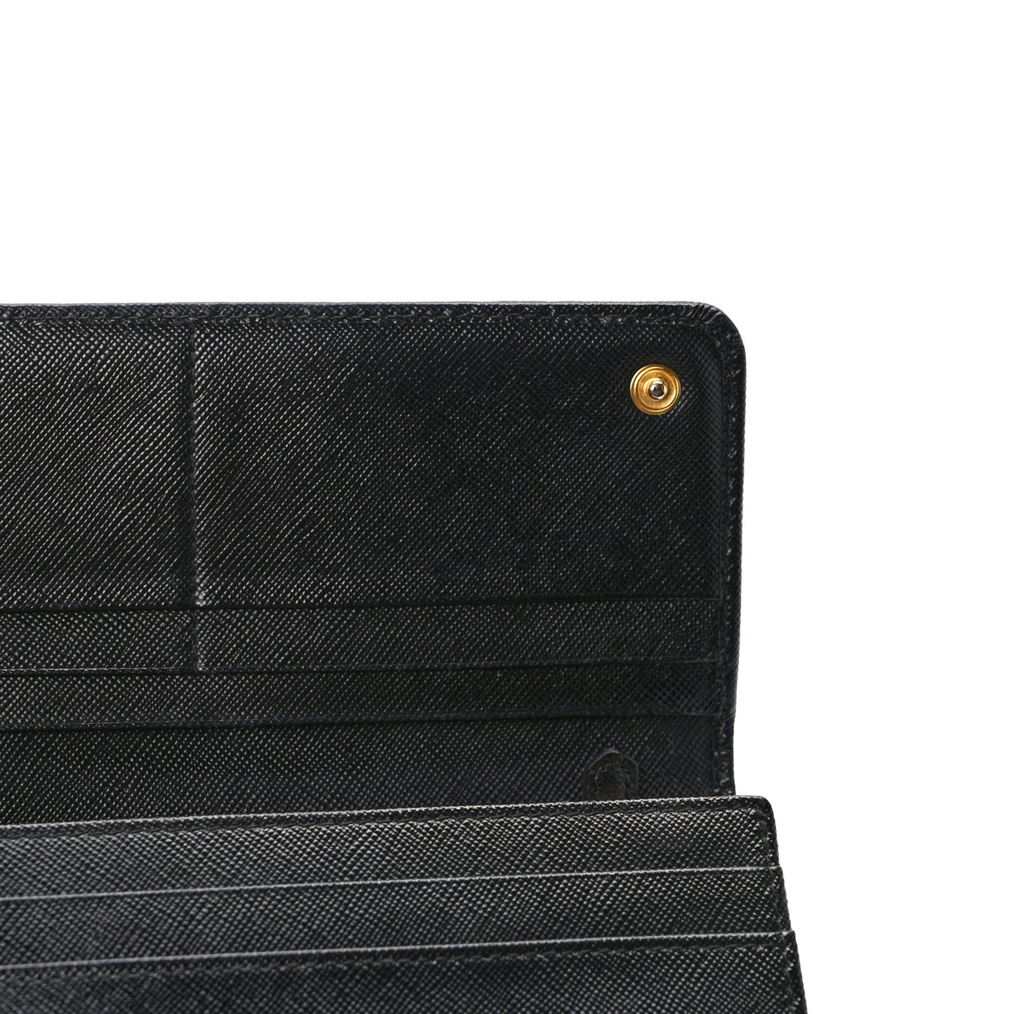 Saffiano Metal Continental Flap Wallet Black