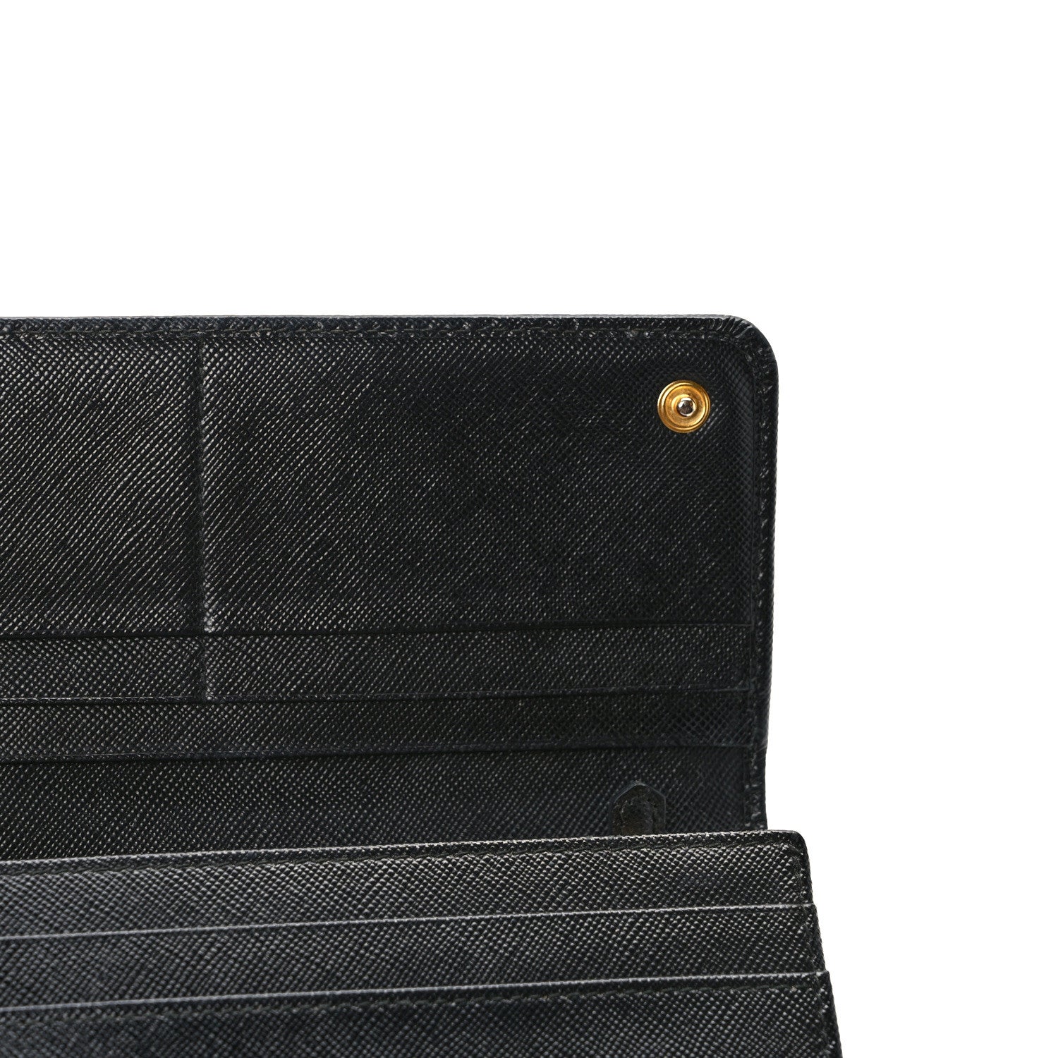 Prada Saffiano Metal Continental Flap Wallet Black 11 of 12