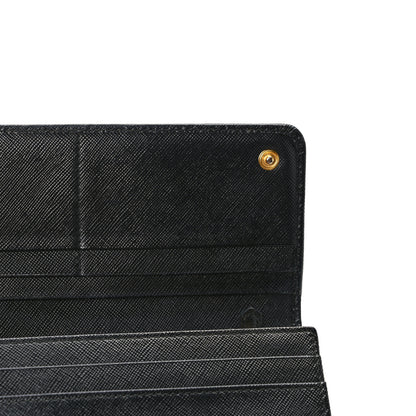 Prada Saffiano Metal Continental Flap Wallet Black 11 of 12