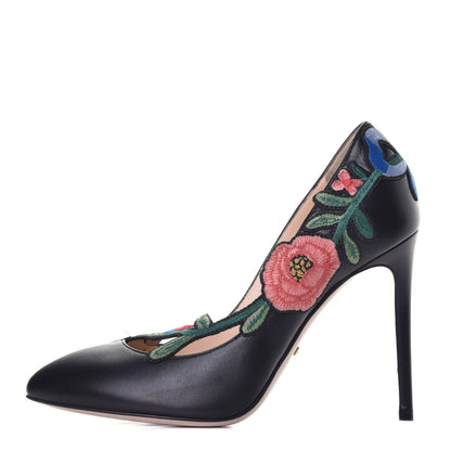 Gucci Calfskin Ophelia High Heel Pumps 37.5 Black 1 of 9