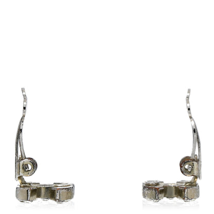 Chanel Crystal CC Clip on Earrings Silver 3 of 7