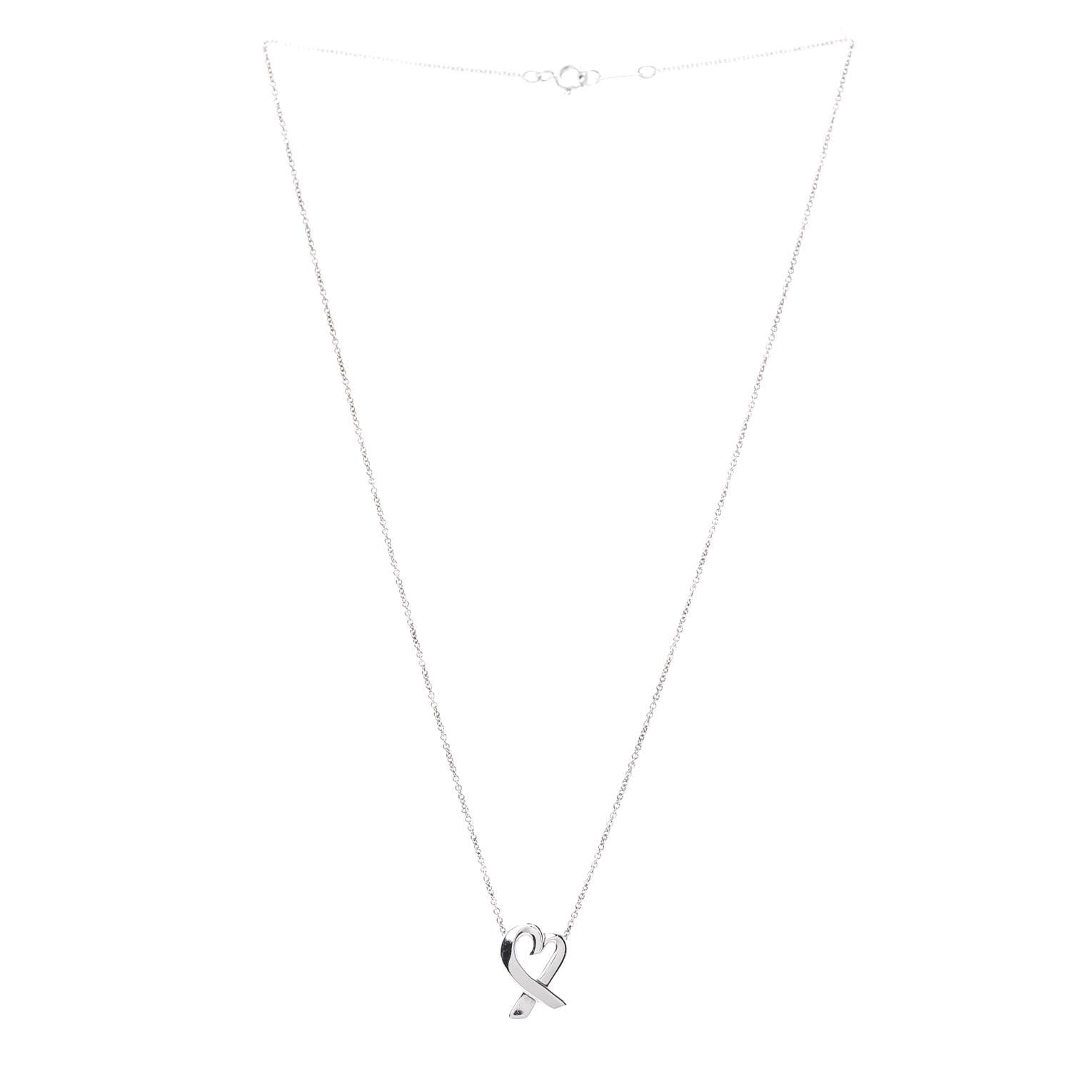 Tiffany Sterling Silver Small Paloma Picasso Loving Heart Pendant Necklace 3 of 7