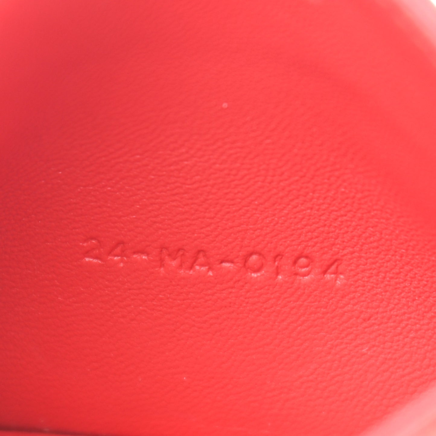 Lambskin Cannage Lady Dior Card Holder Red