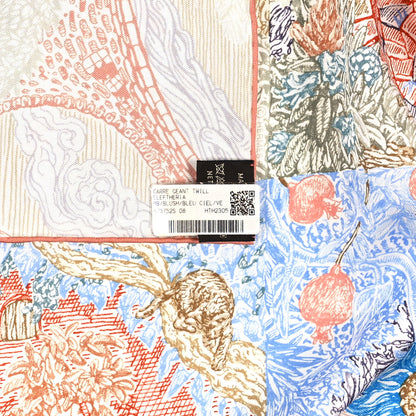 Hermes Silk Geant Eleftheria Scarf 140 Blush Bleu Ciel 4 of 4
