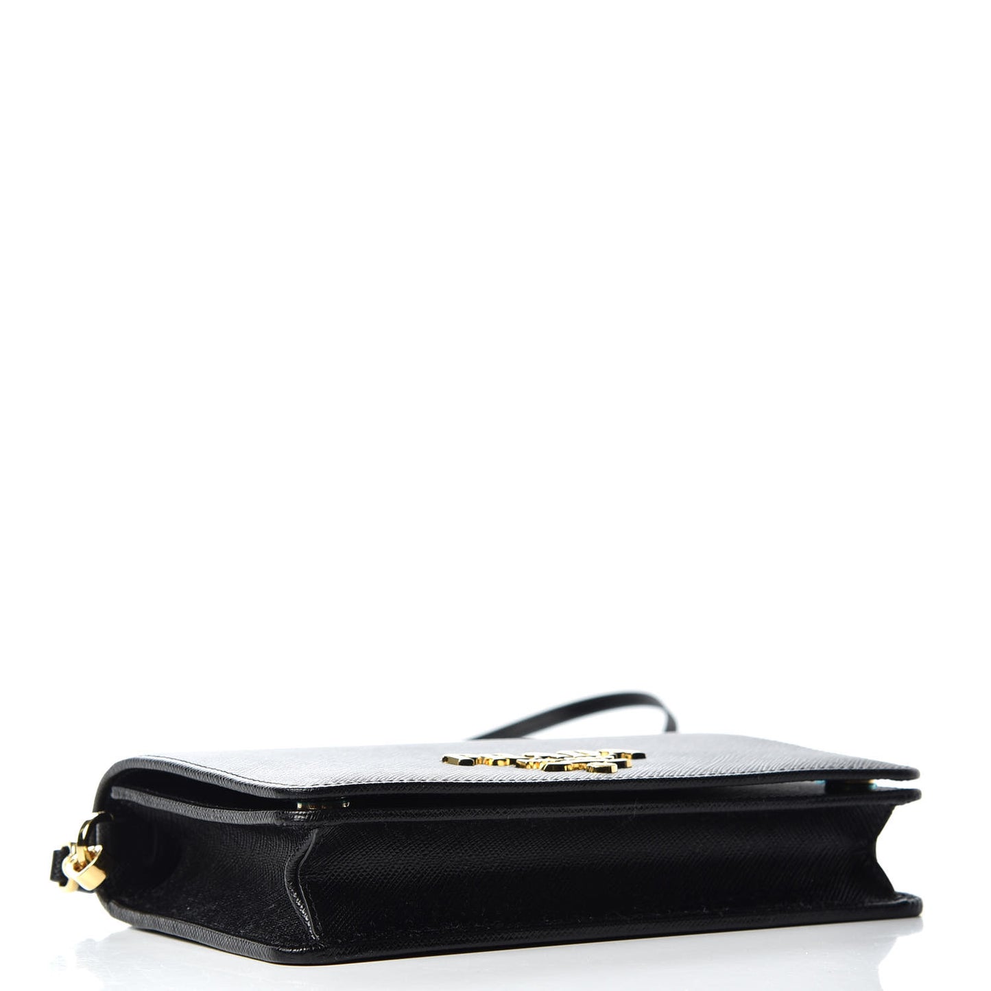 Saffiano Lux Mini Shoulder Bag Black