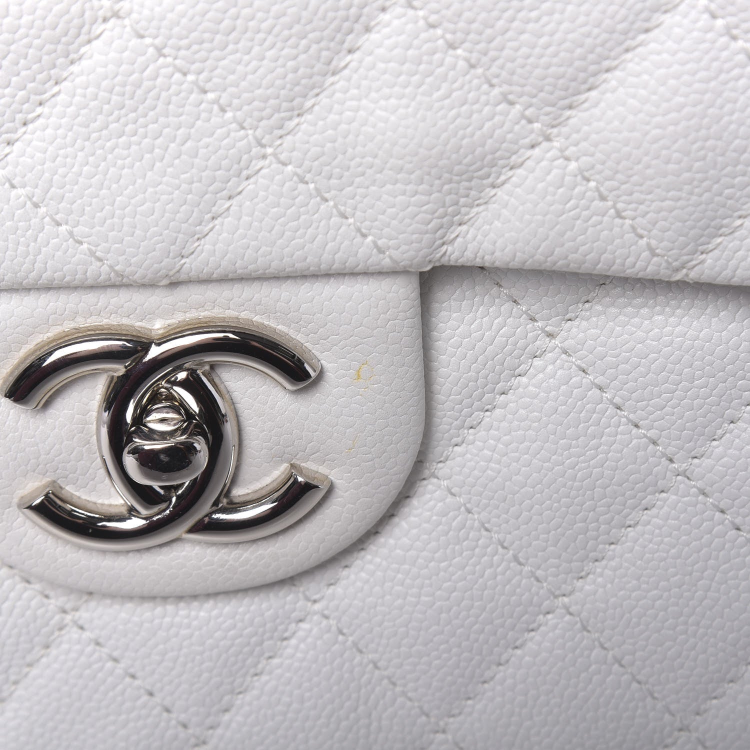 Chanel Caviar Quilted Maxi Single Flap White 12 of 14