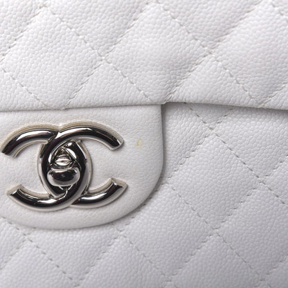 Chanel Caviar Quilted Maxi Single Flap White 12 of 14