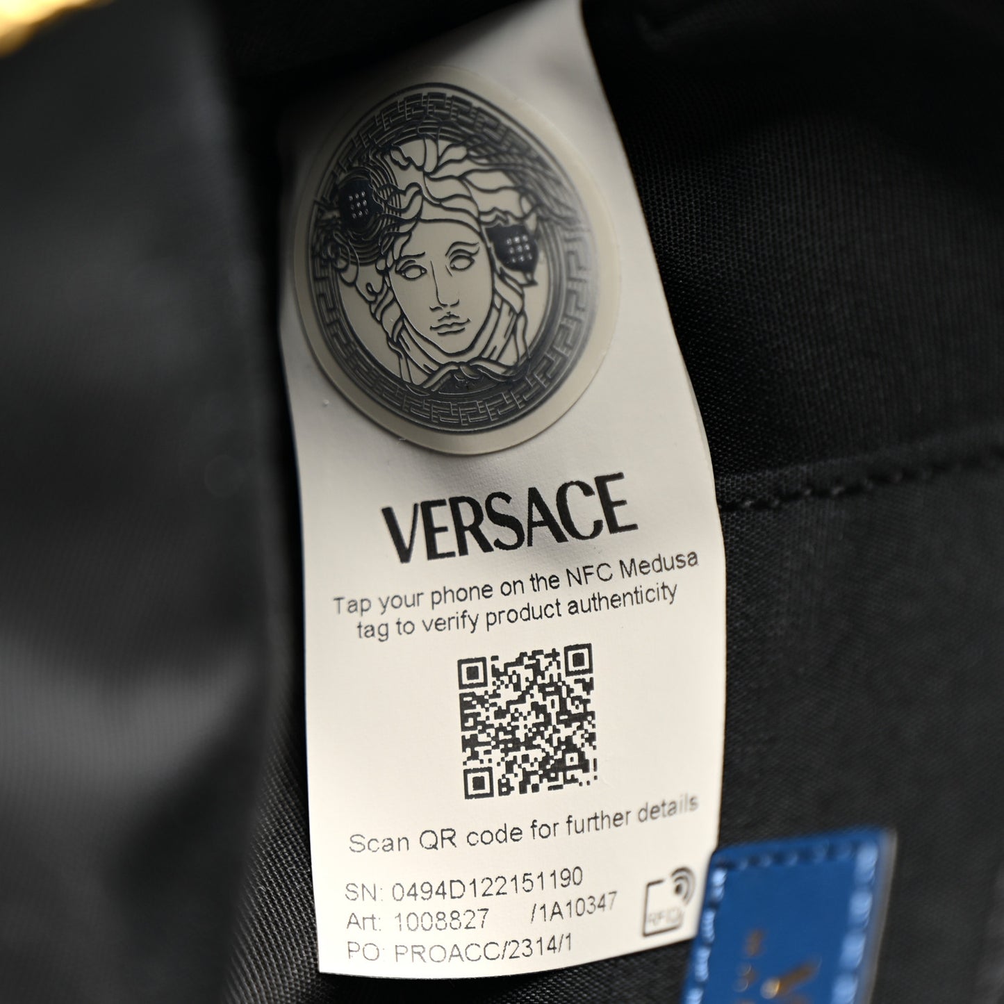 Denim Quilted La Medusa Camera Bag Blue