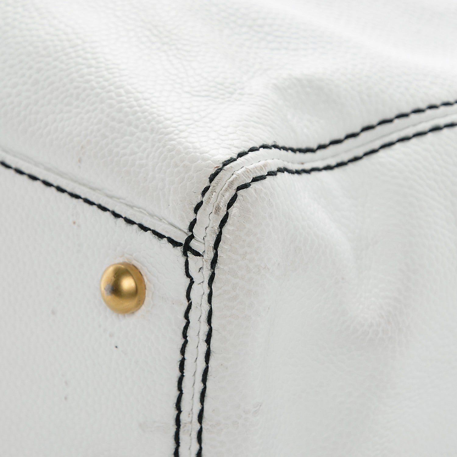 Chanel Caviar Bekko Chain Tote White 8 of 9