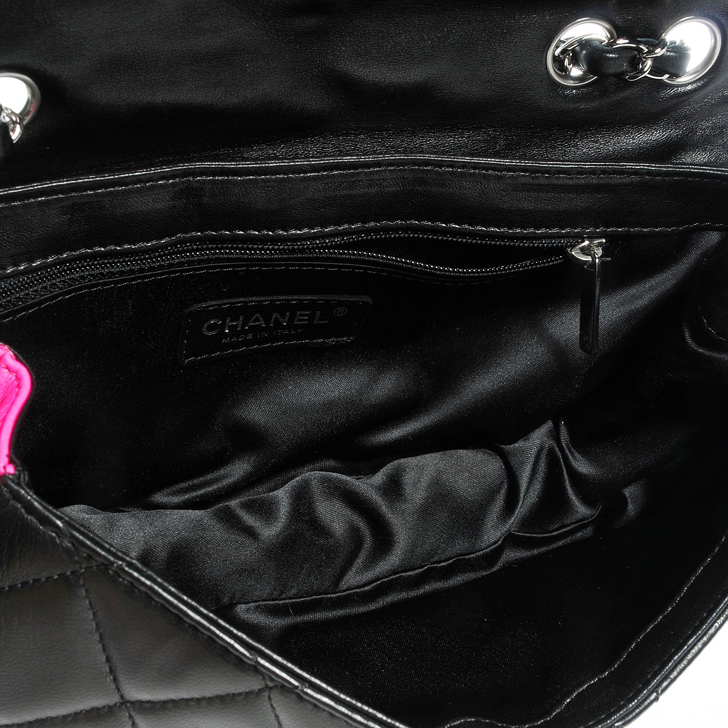 Chanel Lambskin Quilted Bi-Color Flap Black Pink 6 of 9