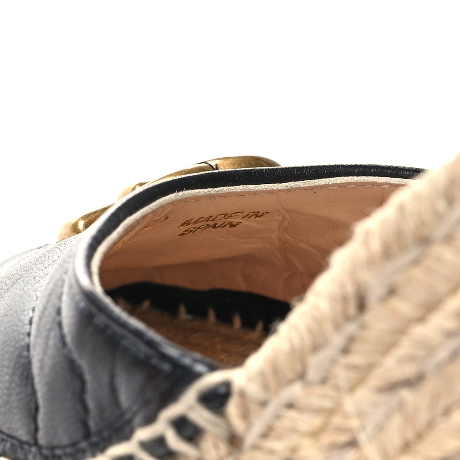 Gucci Nappa Matelasse GG Marmont Ankle Wrap Platform 35/120mm Espadrille Wedges 39.5 Black 7 of 9